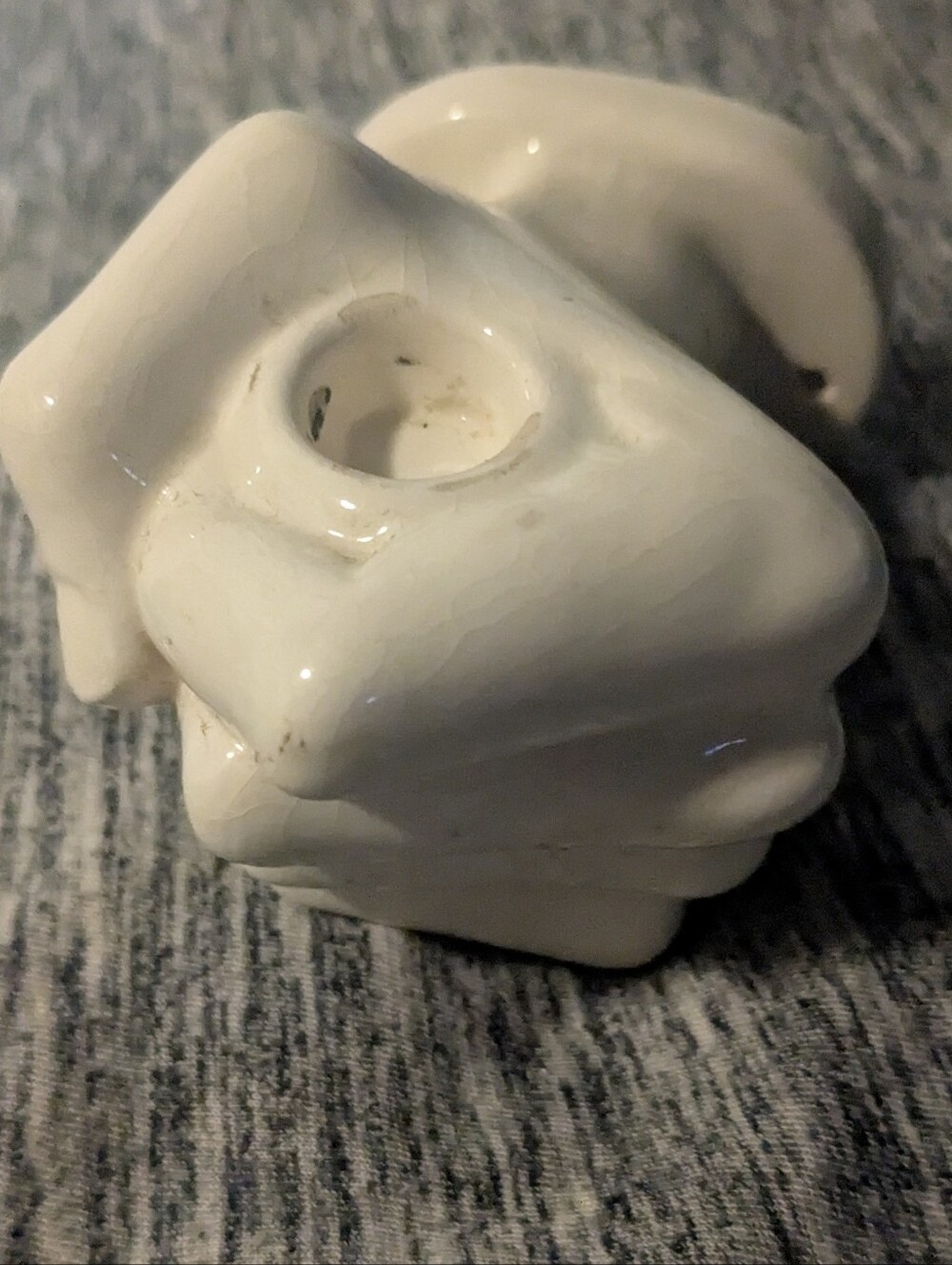 Vintage Nancy Funk Ceramic Hand Wall Mount Candle Holder Pop Art 70s White